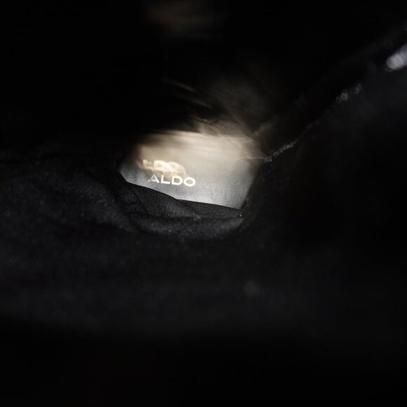 Women's Aldo Black Leather Knee High Low Heel Riding Fashion Boots 10 - Picture 8 of 11